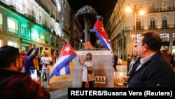 Foto Archivo. Una protesta de cubanos en Madrid, el 15 de noviembre de 2021.