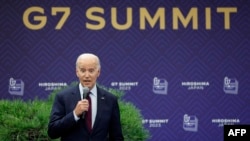 El presidente de los Estados Unidos, Joe Biden, habla durante una conferencia de prensa posterior a la Cumbre de Líderes del G7 en Hiroshima el 21 de mayo de 2023. (Foto de Kiyoshi Ota / POOL / AFP).