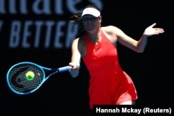 Maria Sharapova en el Abierto de Australia, en enero de 2020. (REUTERS/Hannah Mckay)