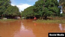 El barrio Ecrin, en Moa, completamente inundado. (Facebook/Yulieska Hernández García)