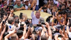 El candidato presidencial de la oposición, Edmundo González, en Caracas, Venezuela, el domingo 28 de julio de 2024. (Foto AP/Matías Delacroix)