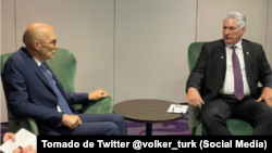 El Alto Comisionado de las Naciones Unidas para los Derechos Humanos, el abogado austriaco Volker Türk, se reunió el martes en Bruselas con Miguel Díaz-Canel.