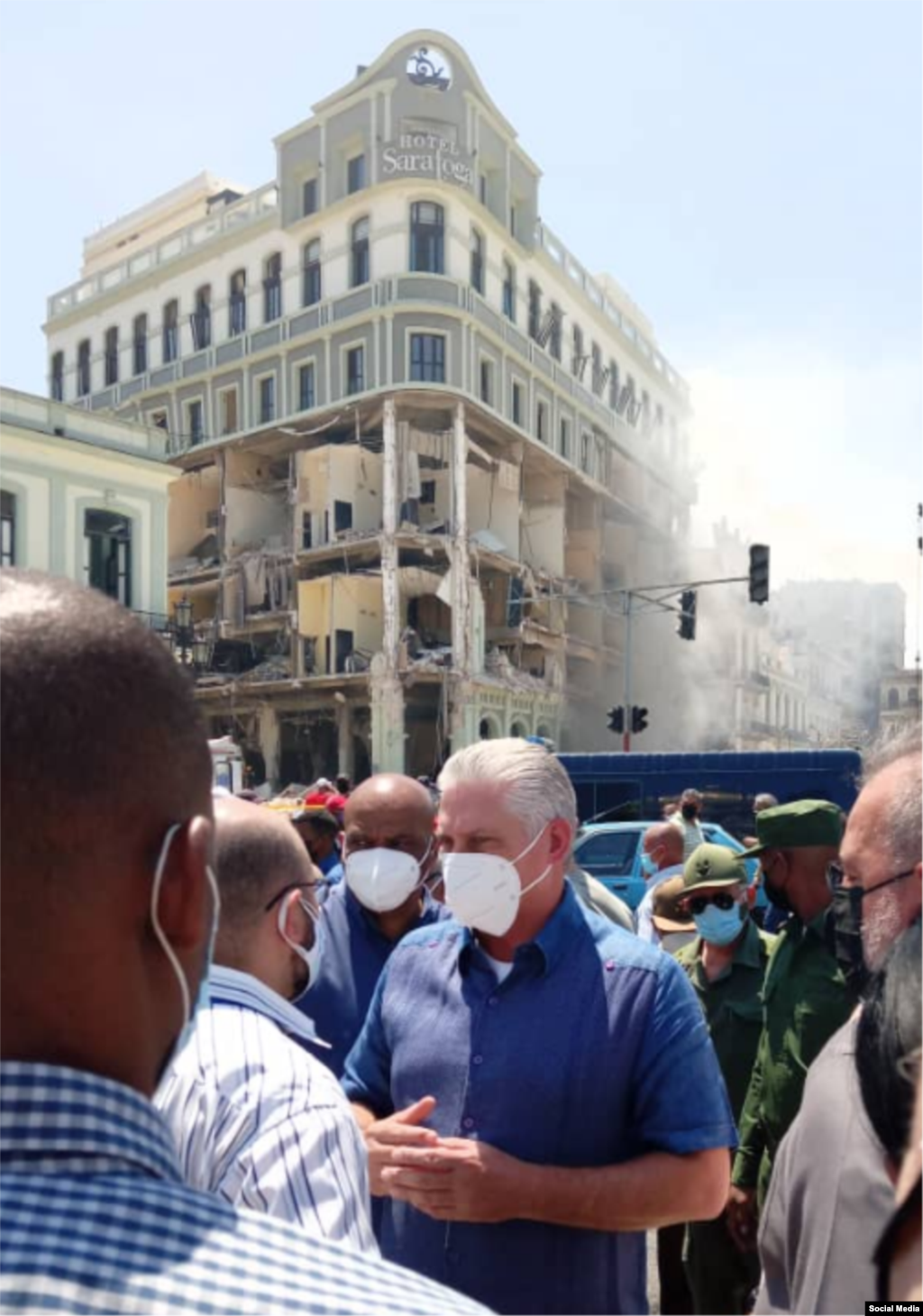 Miguel D&#237;az -Canel acudi&#243; a la zona de la tragedia. 