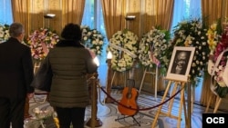 Capilla ardiente en homenaje a Pablo Milanes, en Madrid, España