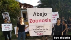 Protesta frente a las instalaciones de Zoonosis en La Habana. (Foto Archivo/Facebook)