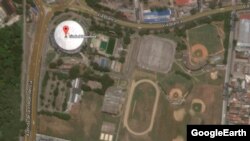 Vista aérea de la Ciudad Deportiva de La Habana, donde se anuncia el primer concierto de los Rolling Stones en Cuba.