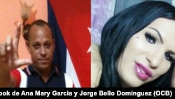 Los presos políticos, el periodista independiente Jorge Bello Domínguez (izquierda) y la mujer trans Brenda Díaz (derecha).