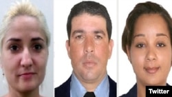 Los tres cubanos que eran buscados en México: Mercedez Díaz, Yuri Torres y Carmen Boza. (Comisión Estatal de Búsqueda Veracruz)