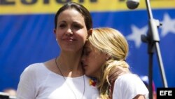 La diputada Maria Corina Machado junto a Lilian Tintori.