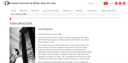 La ficha de Tania Bruguera en el Museo Nacional de Bellas Artes.