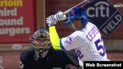 El primer jonrón de Céspedes con los Mets.