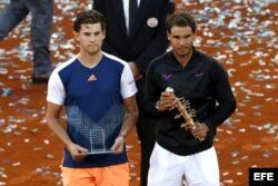 (i-e) Thiem y Nadal en el Madrid Open 2017.