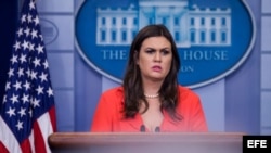 La secretaria de prensa de la Casa Blanca, Sarah Sanders.