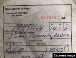 Multa a Iliana Hernández.