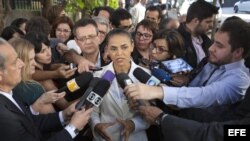 MARINA SILVA SE DIRIGE AL DEBATE TELEVISADO DE LAS PRESIDENCIALES BRASILEÑAS