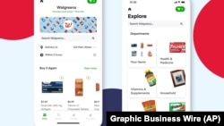 Dos imágenes de la aplicacion para compras digitales de la cadena estadounidense de farmacias Walgreens. [Foto de archivo]