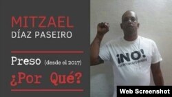 Mitzael Díaz Paseiro, póster de la Campaña #PresosPorque del Departamento de Estado de EEUU en 2018.