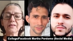 Martha Perdomo y sus hijos Nadir y jorge Martín Perdomo, presos políticos del 11J.