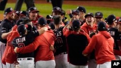 Washington Nationals en plena celebración. AP Photo/Alex Brandon