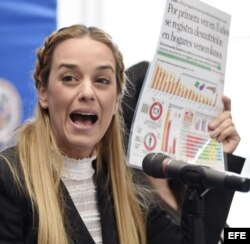 Lilian Tintori, esposa de Leopoldo López, denuncia la crítica situación en Venezuela.