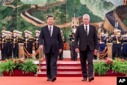 Xi Jinping recibió a Miguel Diaz-Canel el 25 de noviembre de 2022. Ding Lin/Xinhua via AP