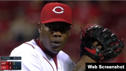 Aroldis Chapman, lanzador zurdo.