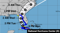 Tormenta tropical Elsa a las 8:00 pm del lunes (Centro Nacional de Huracanes, con sede en Miami).