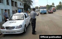 Un carro de la Policía