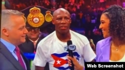 Yordenis Ugás, tras su triunfo sobre Pacquiao en Las Vegas. 