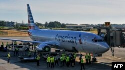 Un avión de American Airlines en el Aeropuerto Internacional José Martí de La Habana YAMIL LAGE / AFP