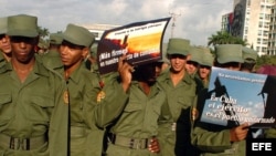 Foto Archivo. Soldados cubanos en un desfile.