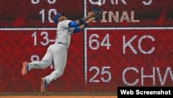 Yasiel Puig en acción.