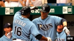 Peloteros de Grandes Ligas del equipo Rays de Tampa Bay.