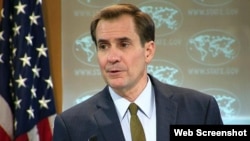 El vocero del Departamento de Estado de EEUU, John Kirby, dijo que el embargo "todavía es ley, y eso no está en disputa".