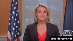 Heather Nauert, vocera del Departamento de Estado. 