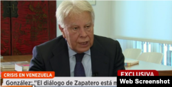 El ex presidente del gobierno español Felipe González en Antena3, Madrid.