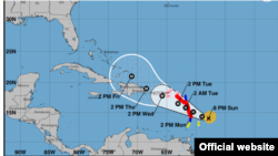 Trayectoria pronosticada para María. (NHC)