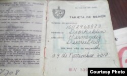 Documento de Identidad de Diorkeblin Hernández Durruthy.