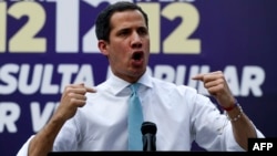 Juan Guaidó, presidente interino de Venezuela en un mitin durante las pasadas elecciones de diciembre 2020.