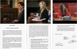 Las Diputadas del PP por A Coruña Valentina Martinez Ferro, Martha Gonzalez Vazquez y Belen Hoyo Julia por Valencia. Tomado del MCL