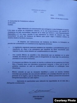 Documento de respuesta del Gobierno de México