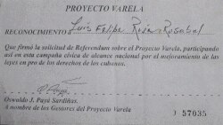 Planilla de firma del Proyecto Varela