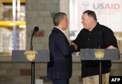 Secretario de Estado, Mike Pompeo e Iván Duque, presidente de Colombia en Cúcuta.