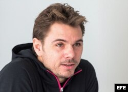 Stan Wawrinka ofrece una rueda de prensa en Ginebra, Suiza.