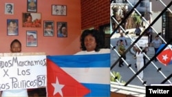 Berta Soler junto a otras Damas de Blanco, antes de ser arrestada este domingo. (Foto: Angel Moya)