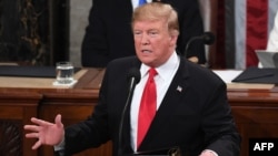 El presidente de Estados Unidos, Donald Trump en el Discurso sobre el Estado de la Unión.