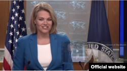 La vocera del Departamento de Estado de EE.UU, Heather Nauert