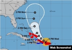 Pronóstico de trayectoria de María. (NHC)