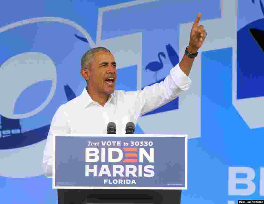 Visita del Ex Presidente Barak Obama a la FIU North Campus apoyo al candidato Joe Biden.