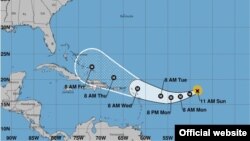 Pronóstico de trayectoria del huracán Irma, en su camino hacia el Caribe. (NHC)